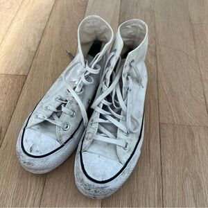 Converse white high tops